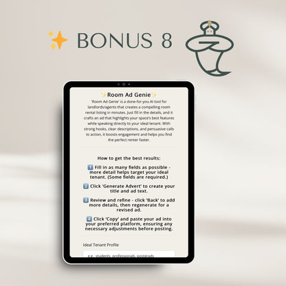 Spare Room Ad Genie AI Tool